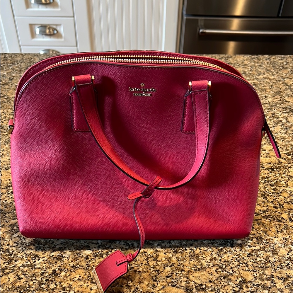 Kate Spade Red Satchel with Dome Shape